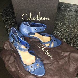 Cole Hann Royal blue leather heels